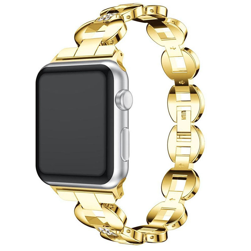 Stainless Steel Bling Diamond Strap for Apple watch gold